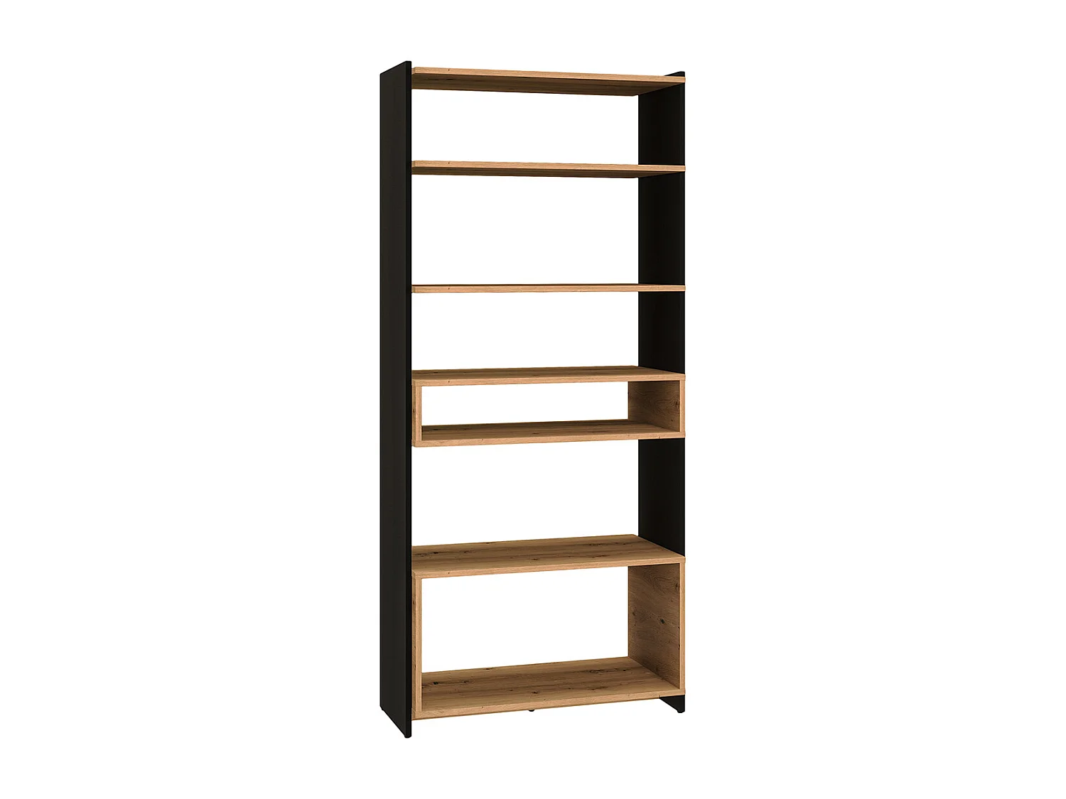 Bibliothèque 7 étagères Tara Bois et Noir