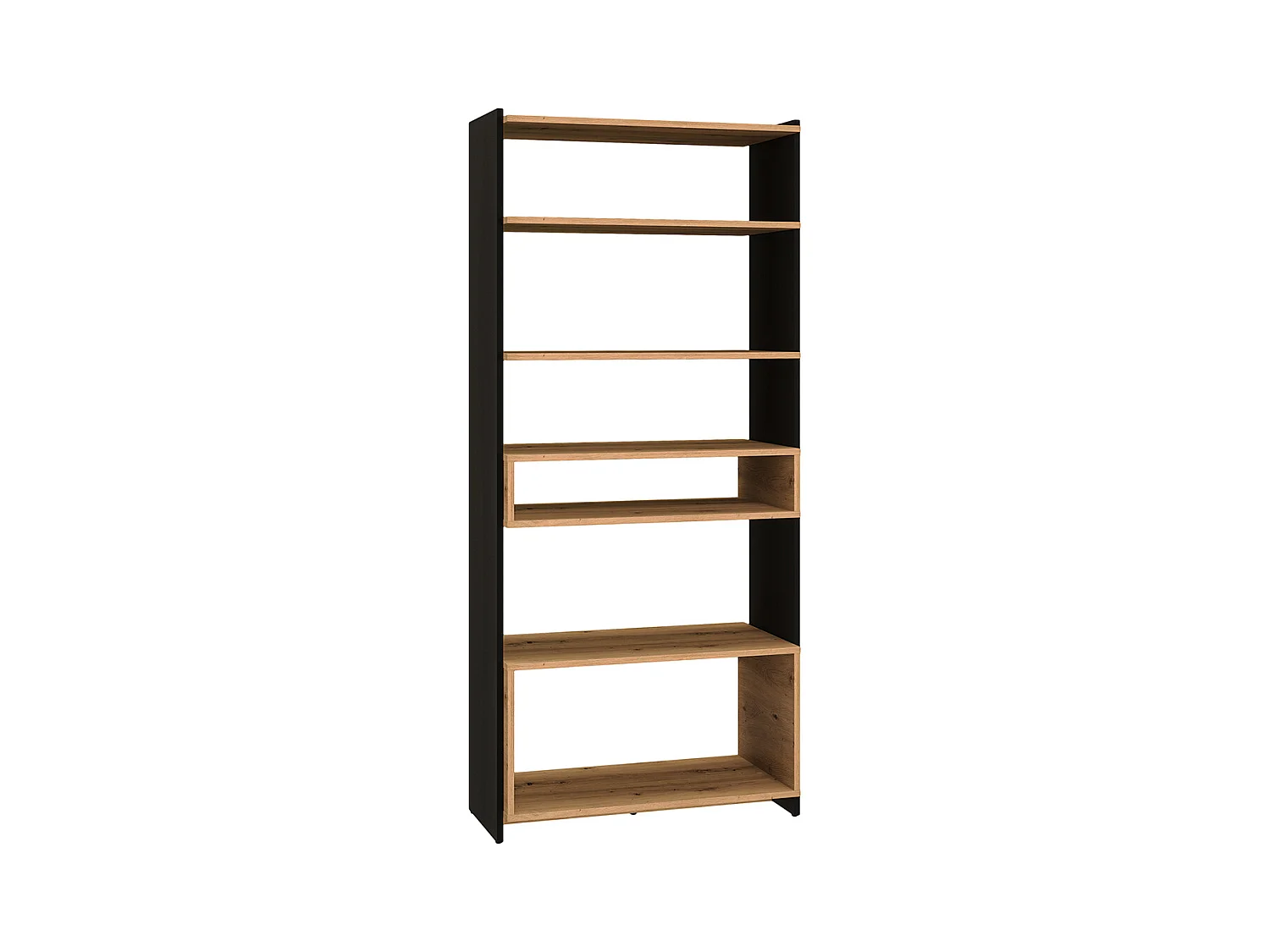 Bibliothèque 7 étagères Tara Bois et Noir