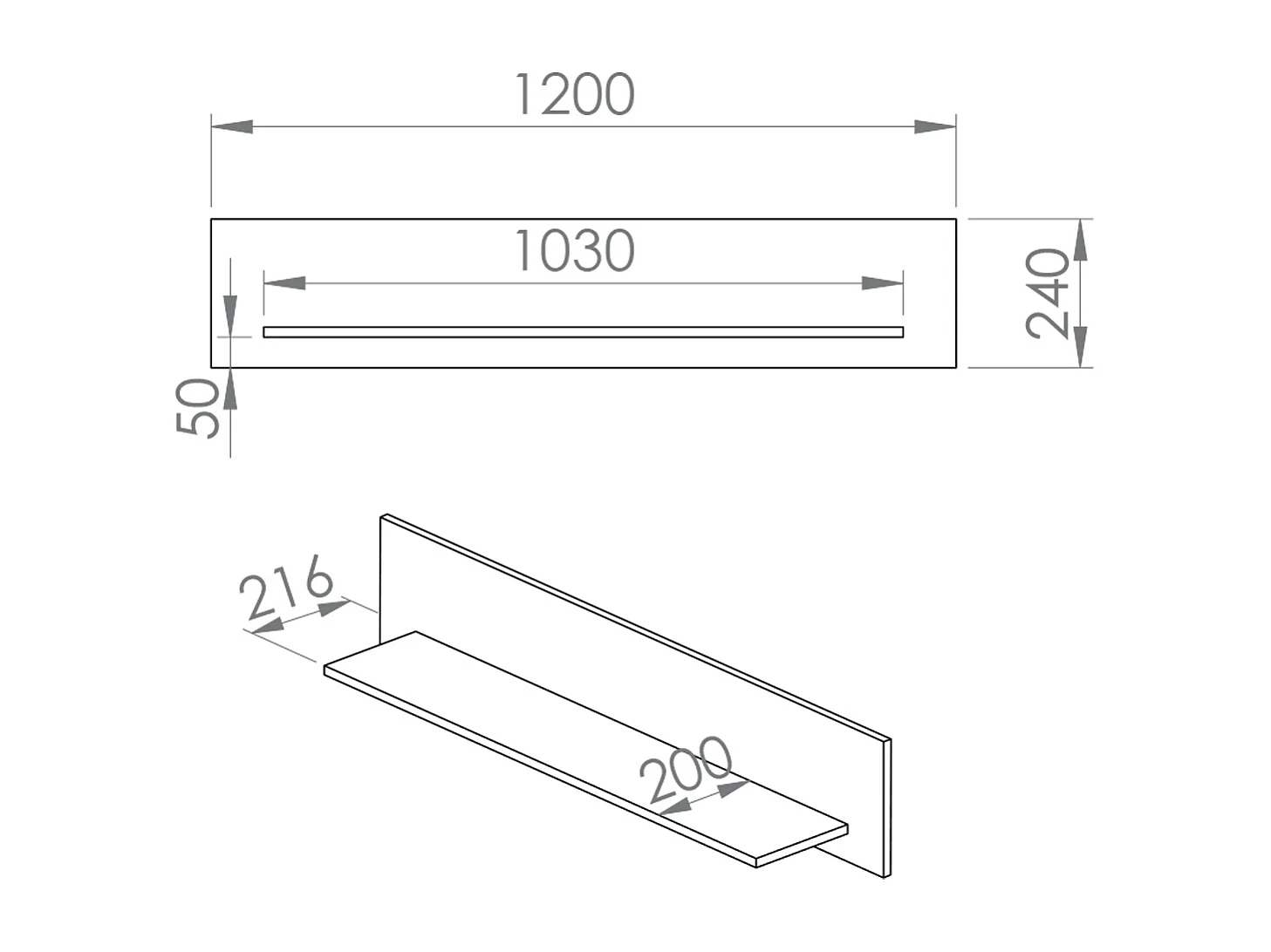 Étagère murale 120cm Olivia Cachemire