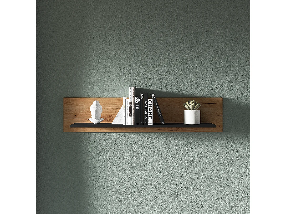 Étagère murale 110cm Solal Bois et Noir