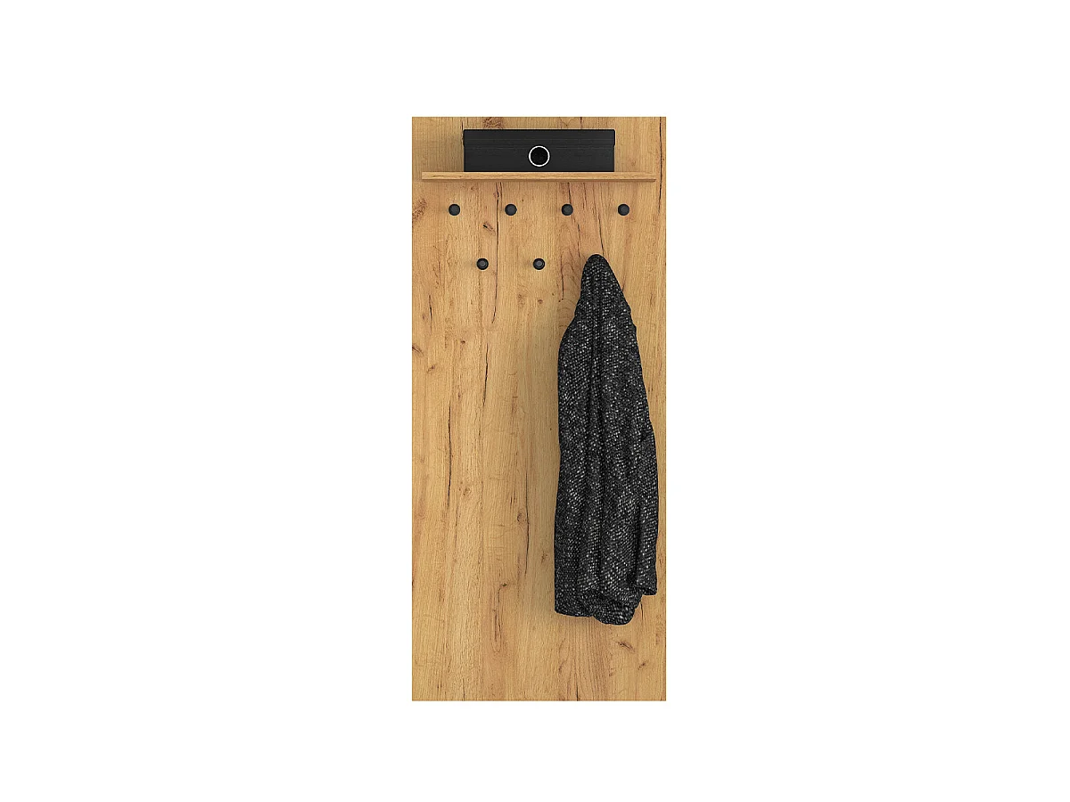 Porte-manteau mural 7 patères 1 étagère Nilo Bois