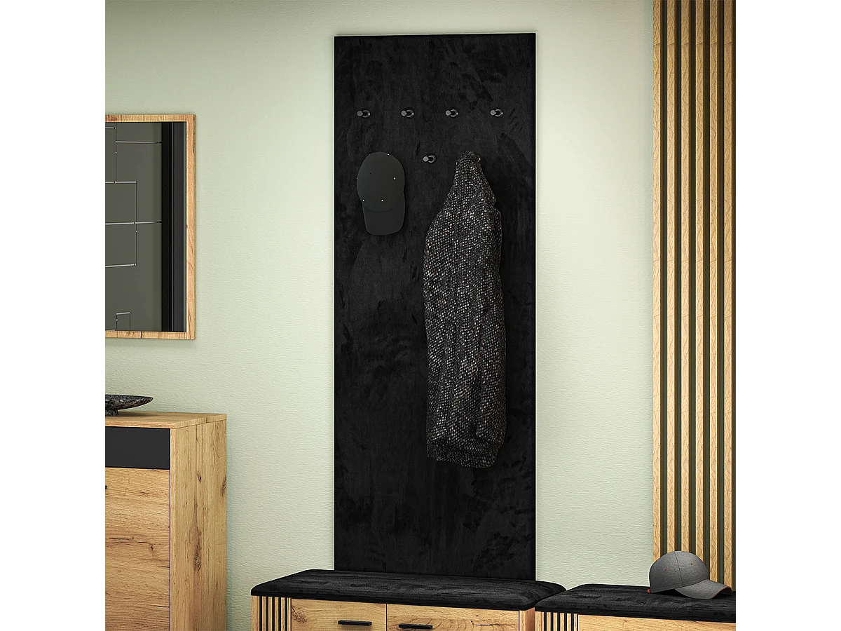 Porte-manteau mural 7 patères Nilo Bois