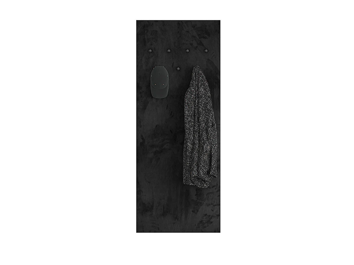 Wall coat rack 7 pegs Nilo Black