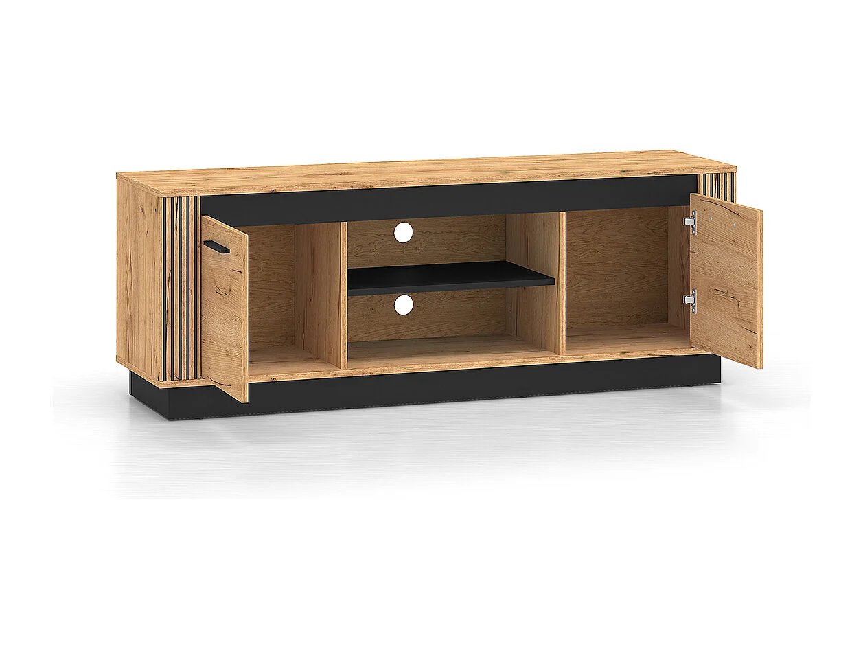 TV-Möbel mit 2 Türen 150 cm Solal Holz und Schwarz