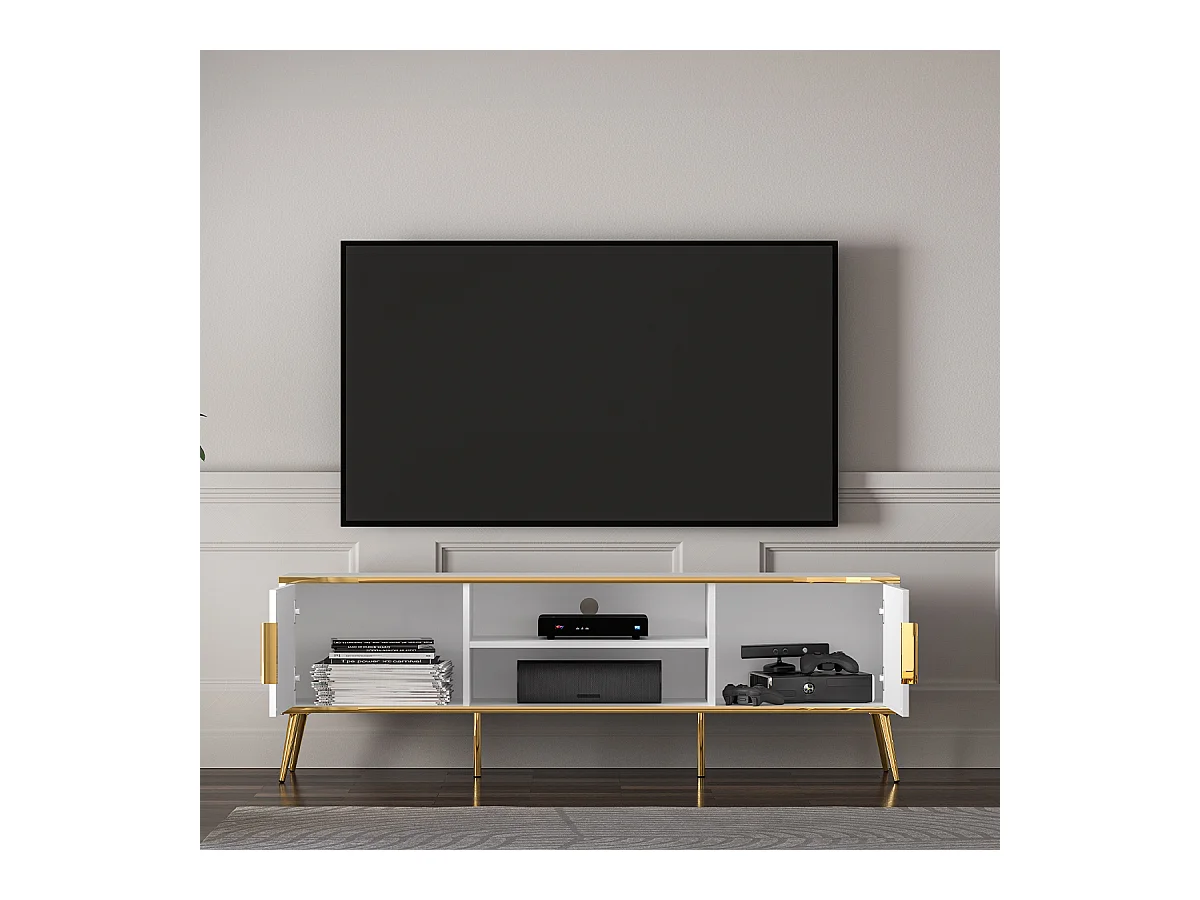 Móvel TV 2 portas Zora branco 160cm