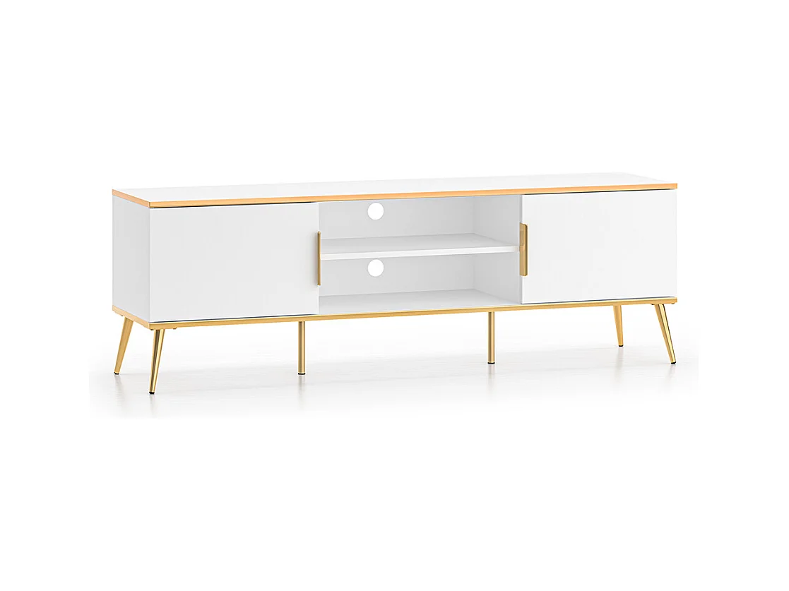 Zora 160 cm wit en goud 2-deurs TV-meubel
