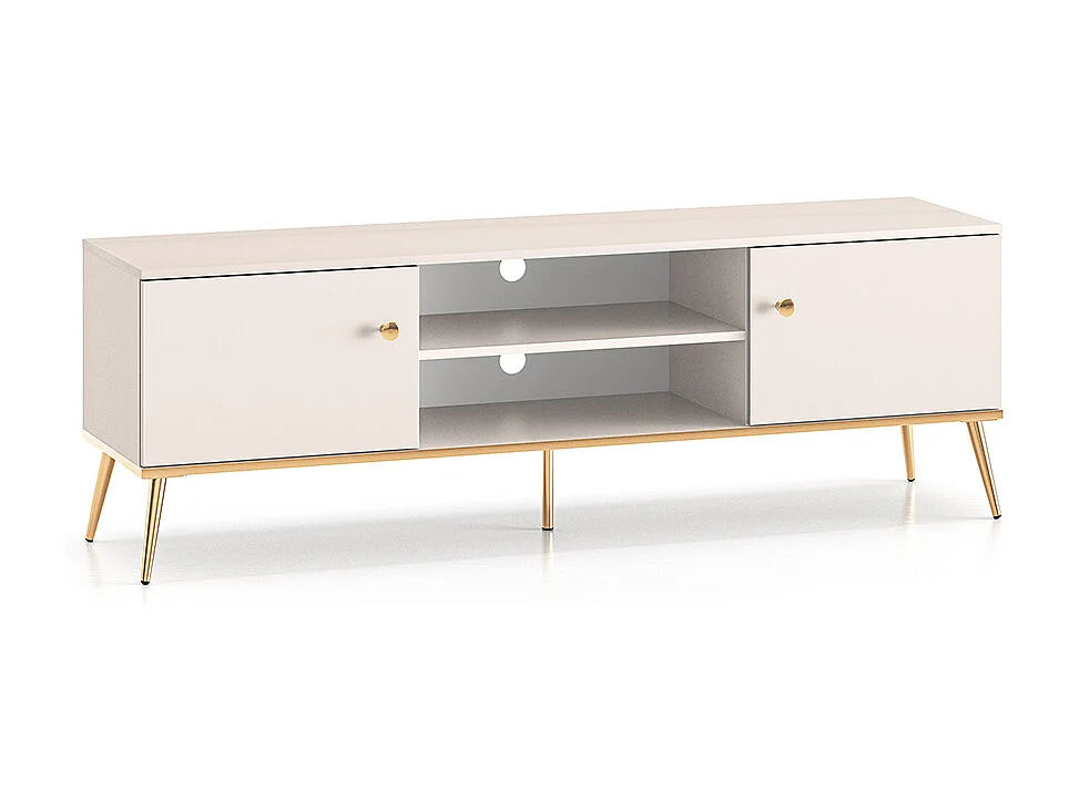 Olivia Cashmere og guld 2-dørs tv-bord 160 cm
