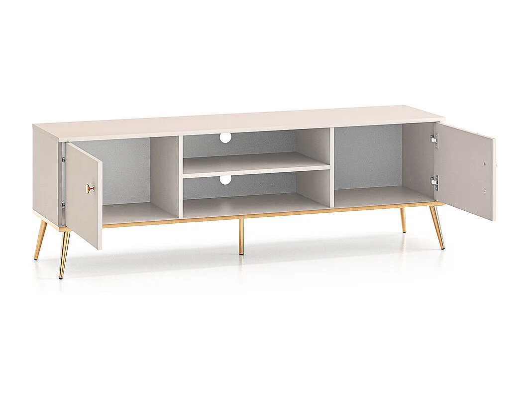 Olivia Cashmere og guld 2-dørs tv-bord 160 cm