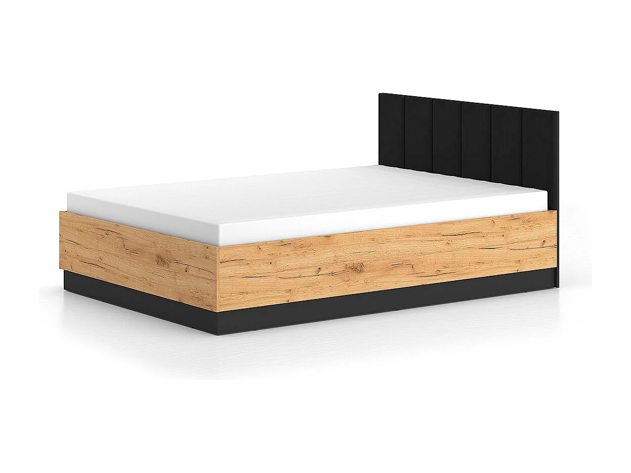 Lit 140x200 sommier inclus Solal Bois et Noir