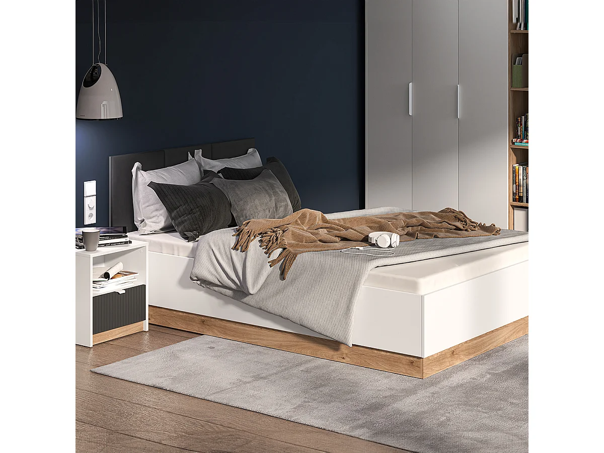 Letto Ronan 120x200 con rete a doghe Bianco