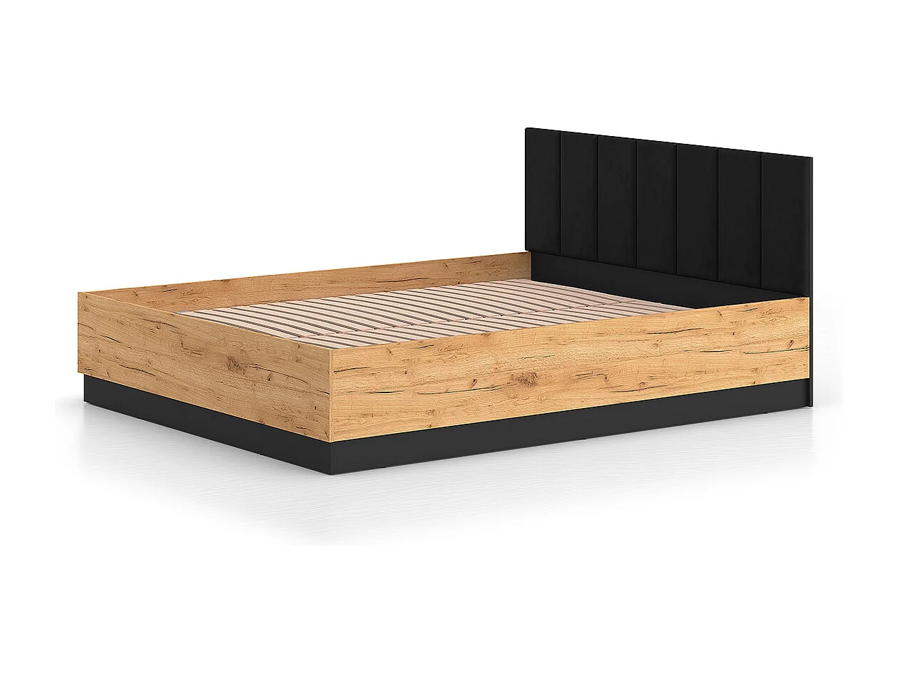 Lit 160x200 sommier inclus Solal Bois et Noir