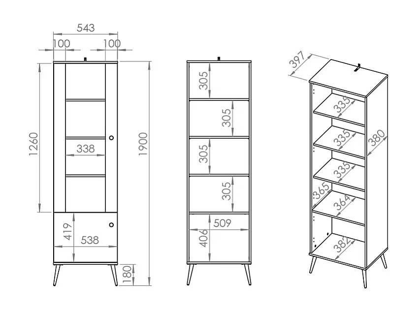 Vetrina a 2 ante Olivia Cashmere e oro