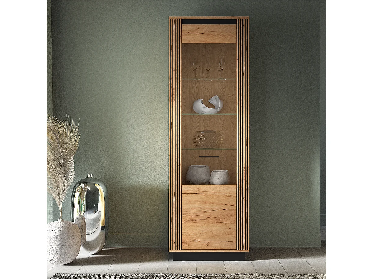 1-door Solal Wood and Black display case