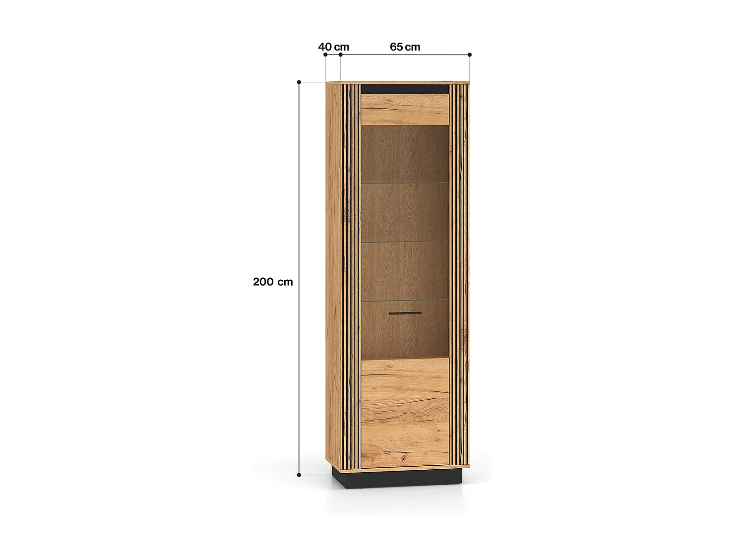 1-door Solal Wood and Black display case