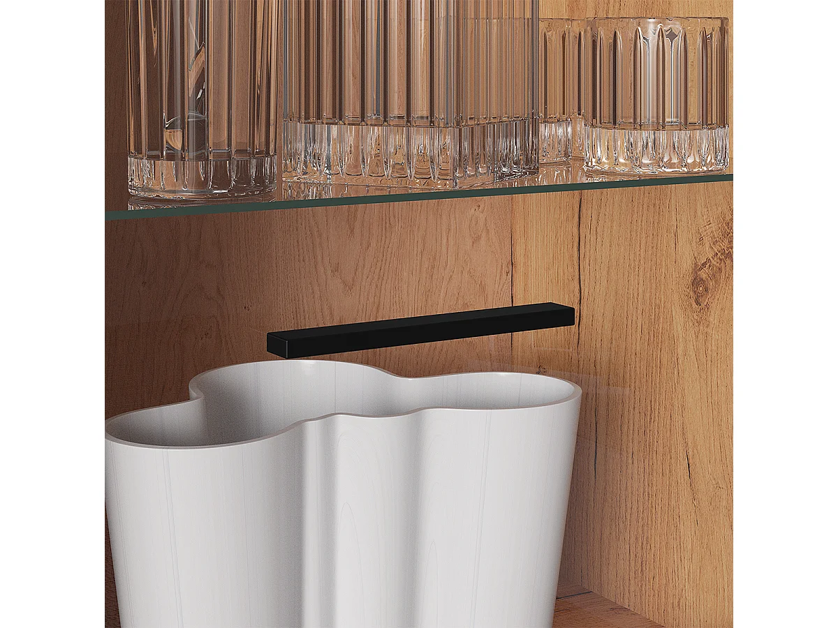 1-door Solal Wood and Black display case