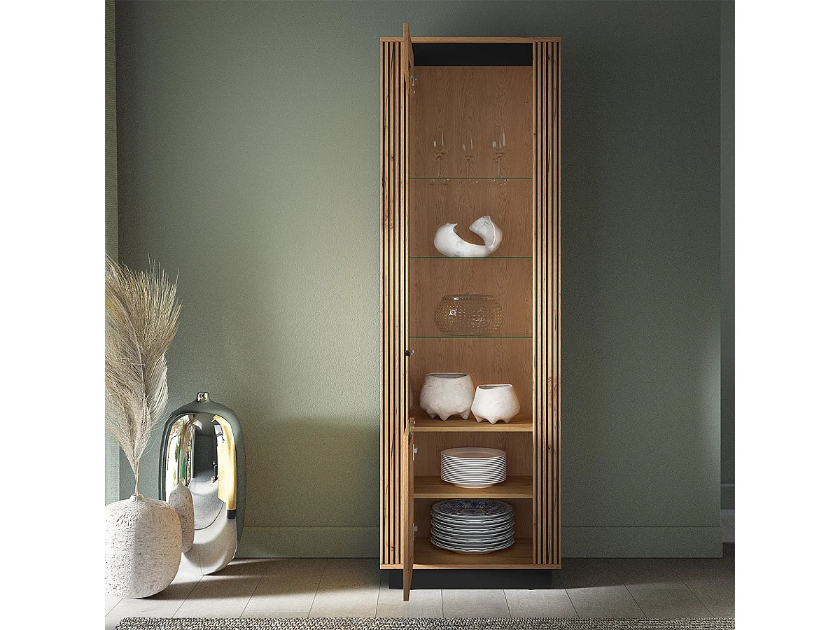 Vitrine 1 porte Solal Bois et Noir