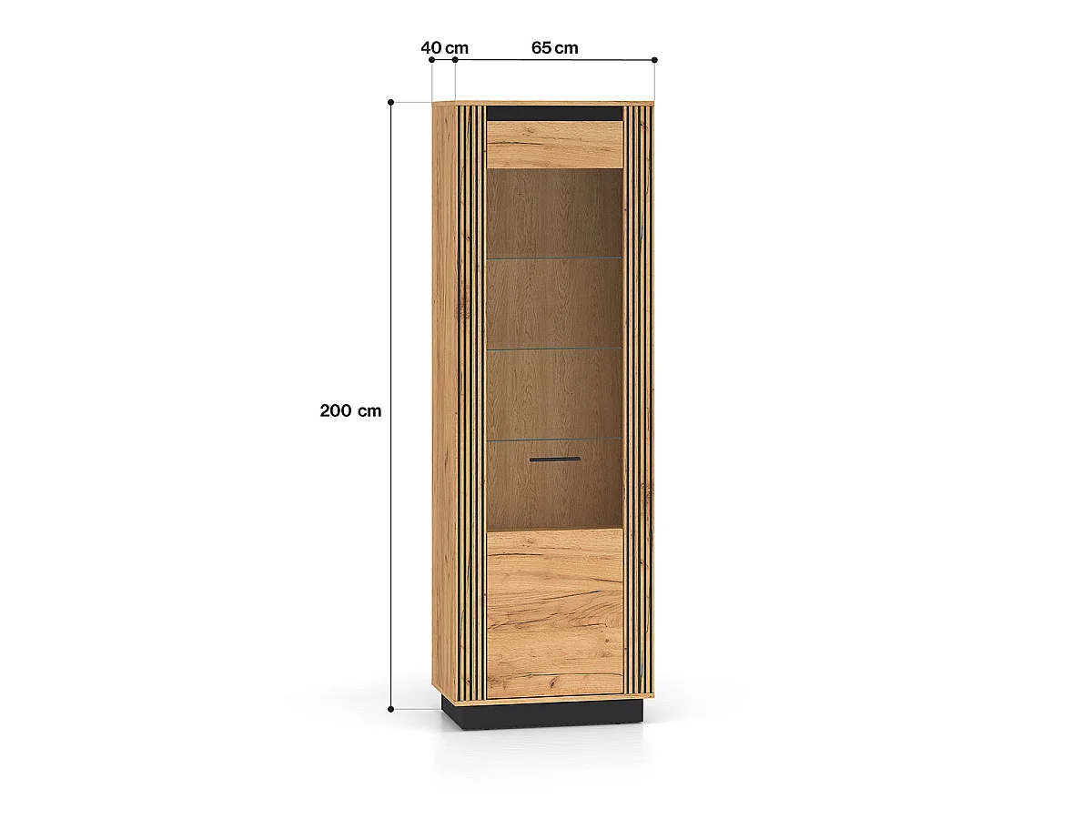 Vitrine 1 porte Solal Bois et Noir