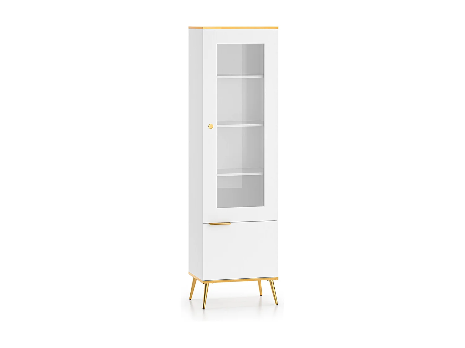 Zora White and Gold 2-door display case