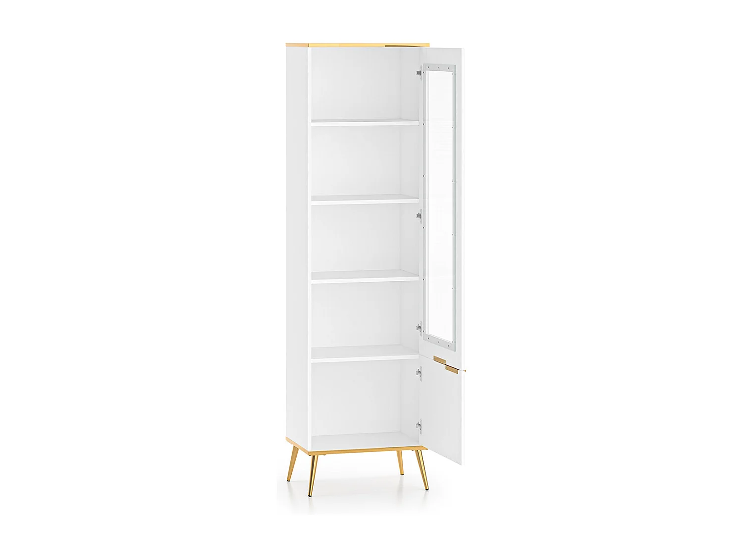 Zora White and Gold 2-door display case