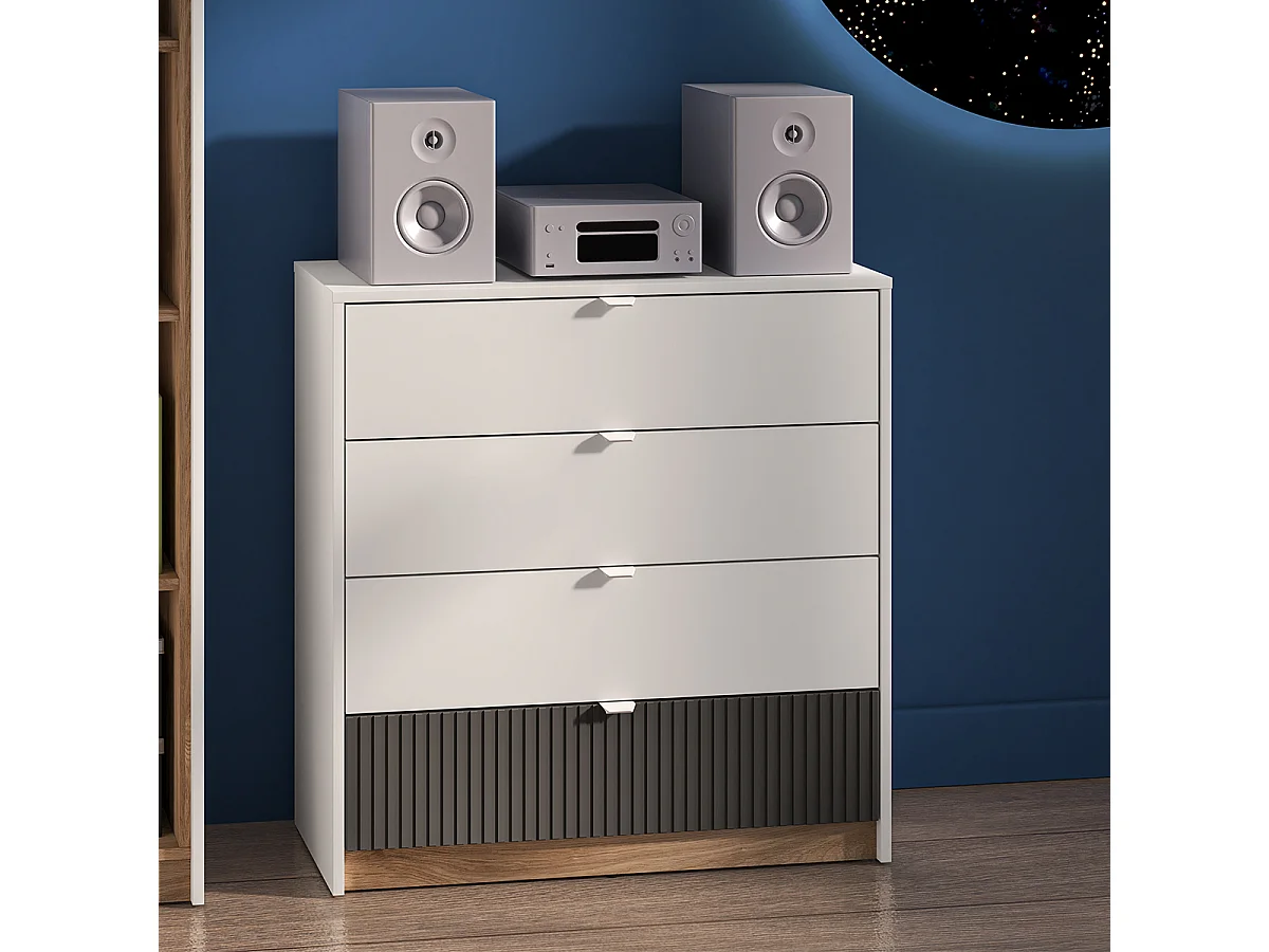 Commode 4 tiroirs Ronan Blanc