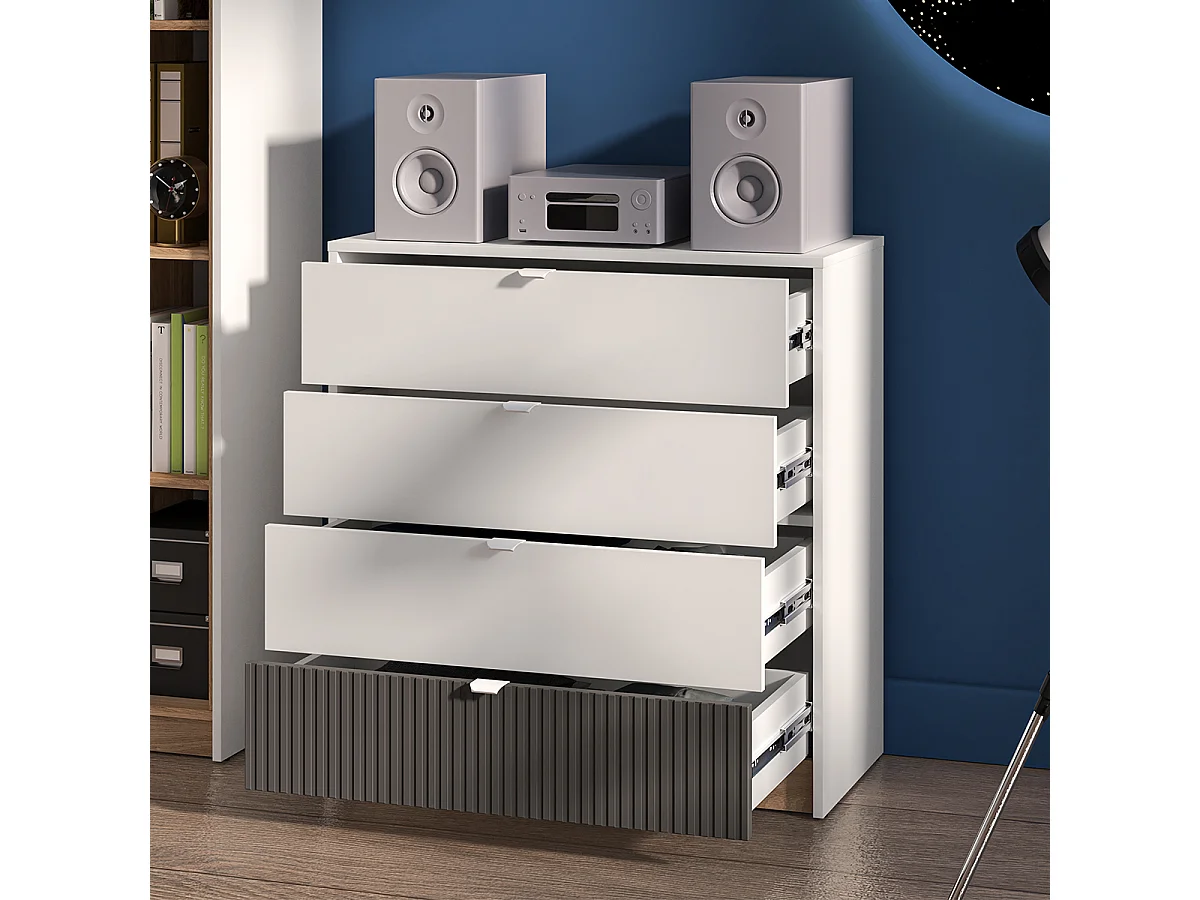 Commode 4 tiroirs Ronan Blanc