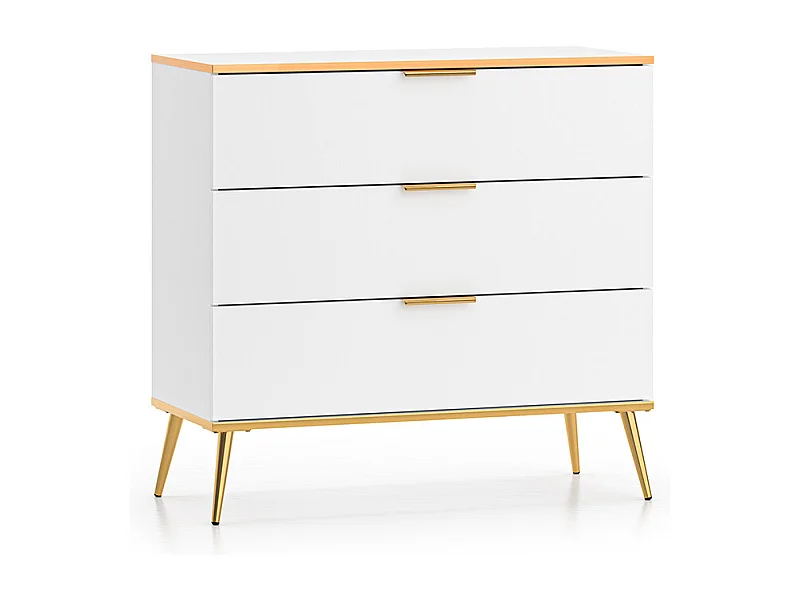 Cómoda 3 gavetas Zora branco 88cm