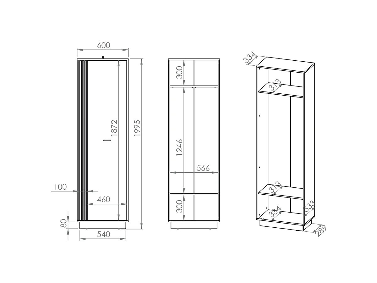 Colonna da ingresso a 1 anta Nilo Legno