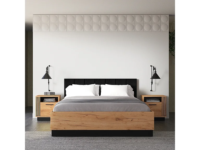 Letto con contenitore con base Solal marrone 160x200