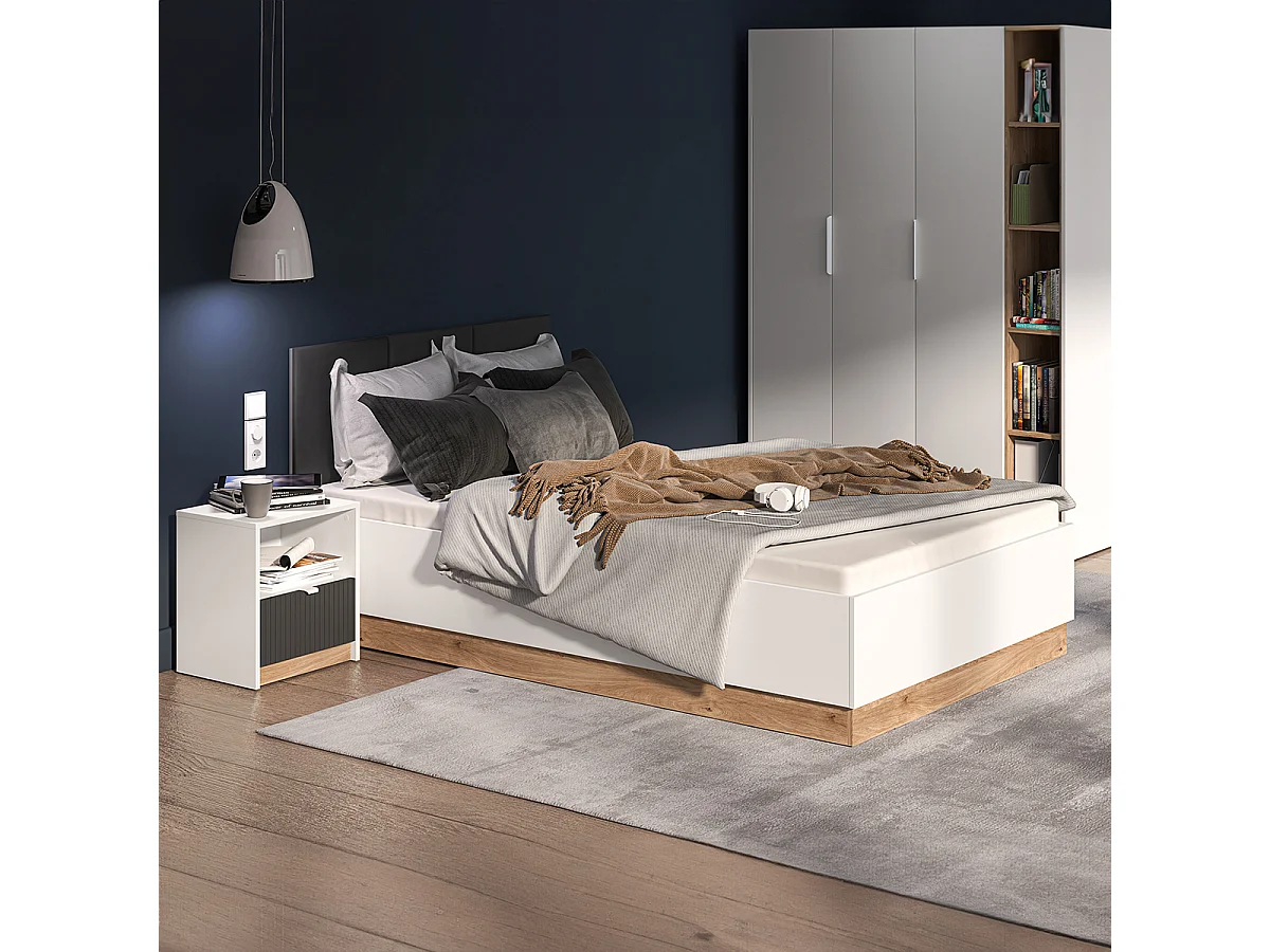 Letto con contenitore con base Ronan bianco 120x200