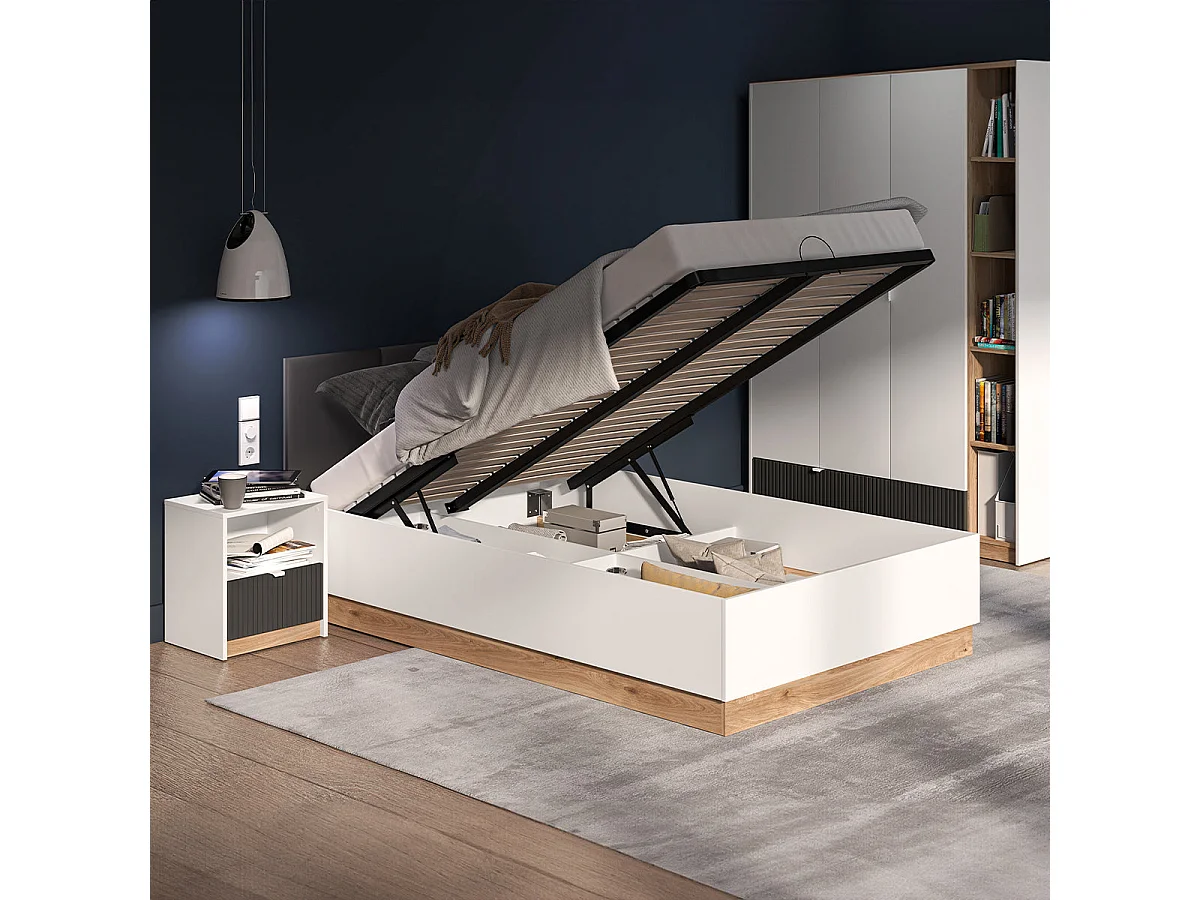 Ronan White 120x200 boxseng inkl. lamelbund
