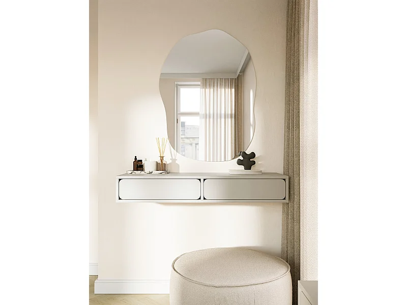 Wandschminktisch mit 2 Schubladen - Greige - 110 cm - WUWU