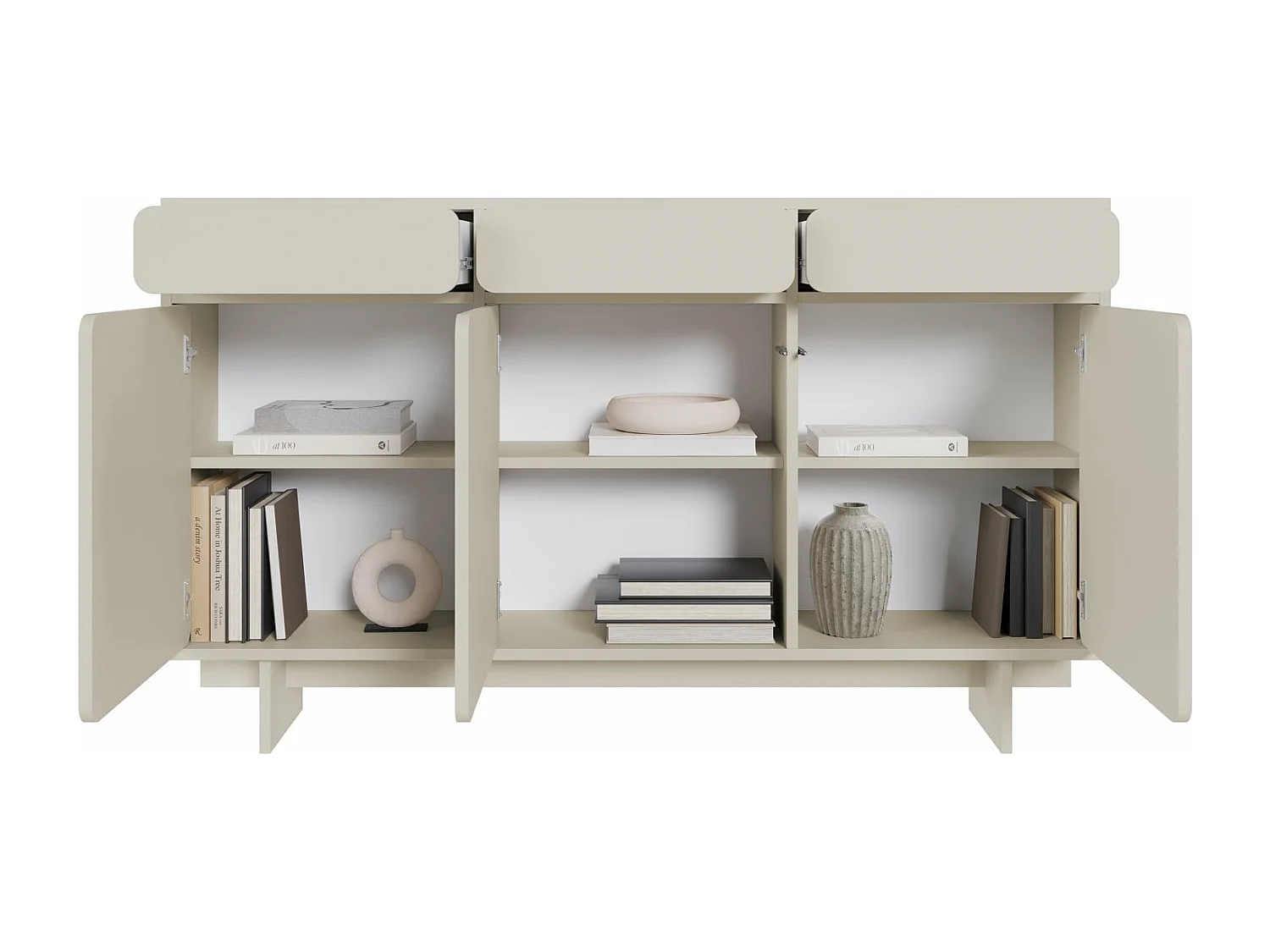 Dressoir - 150 cm - 3 deuren - 3 laden - grijs - WUWU