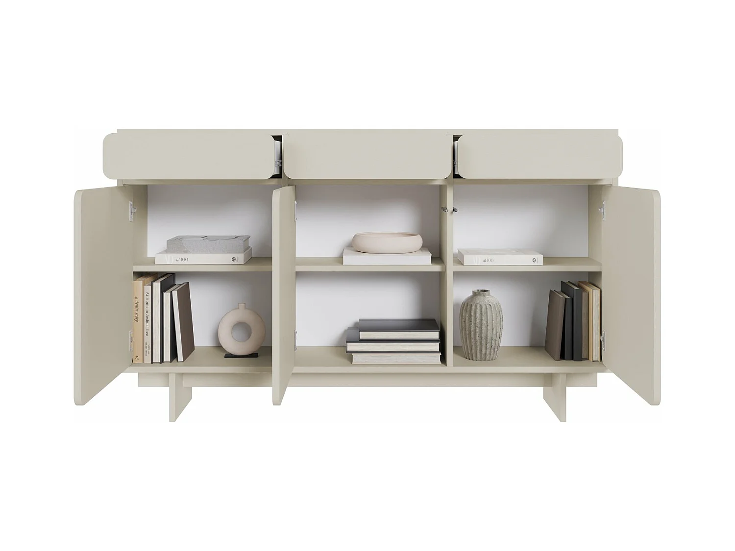 Sideboard 3-türig mit 3 Schubladen - Greige - 150 cm - WUWU