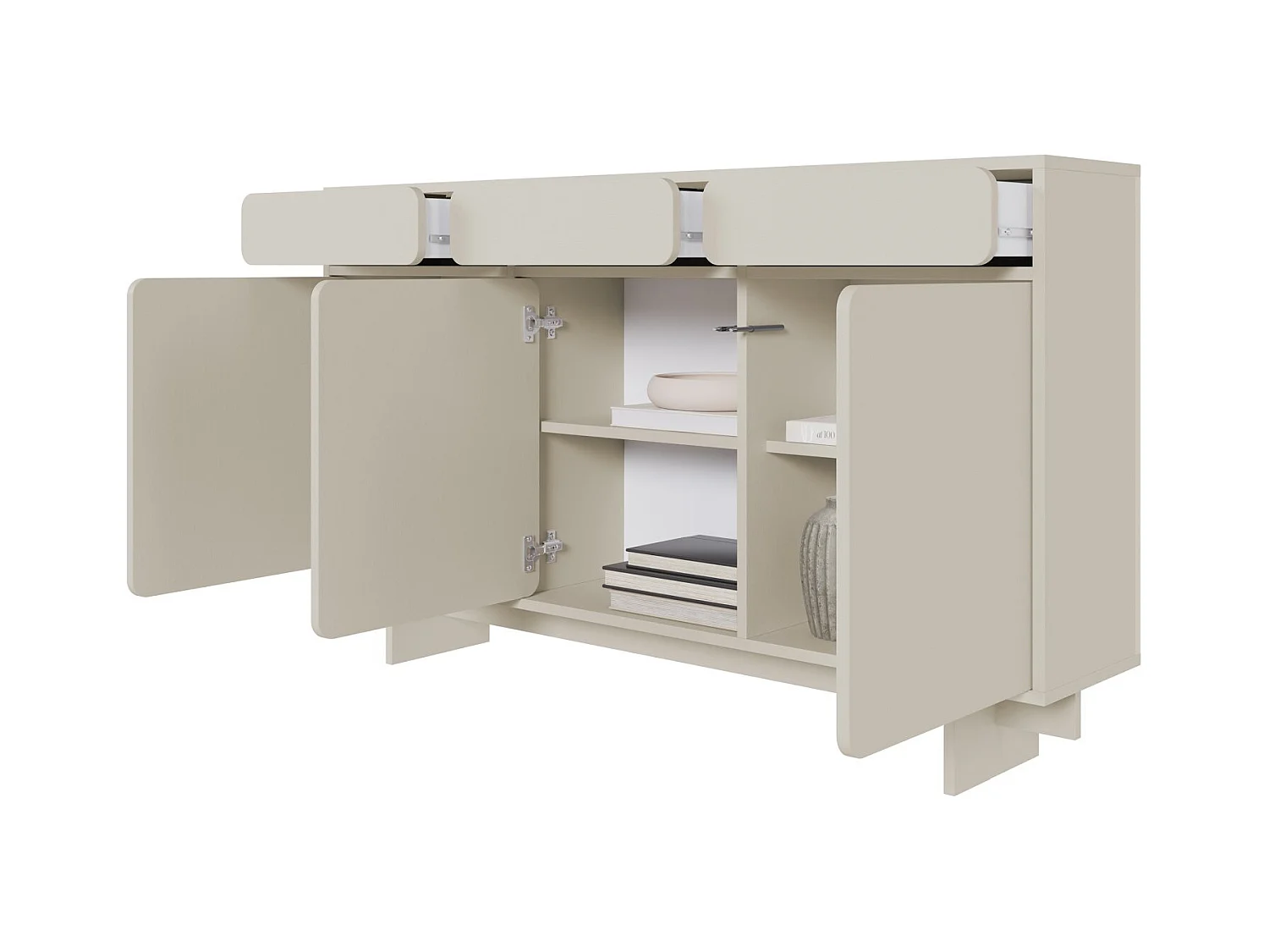 Sideboard 3-türig mit 3 Schubladen - Greige - 150 cm - WUWU