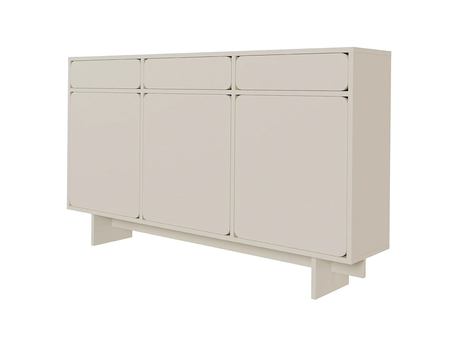 Buffet - 150 cm - 3 portes - 3 tiroirs- grège - WUWU