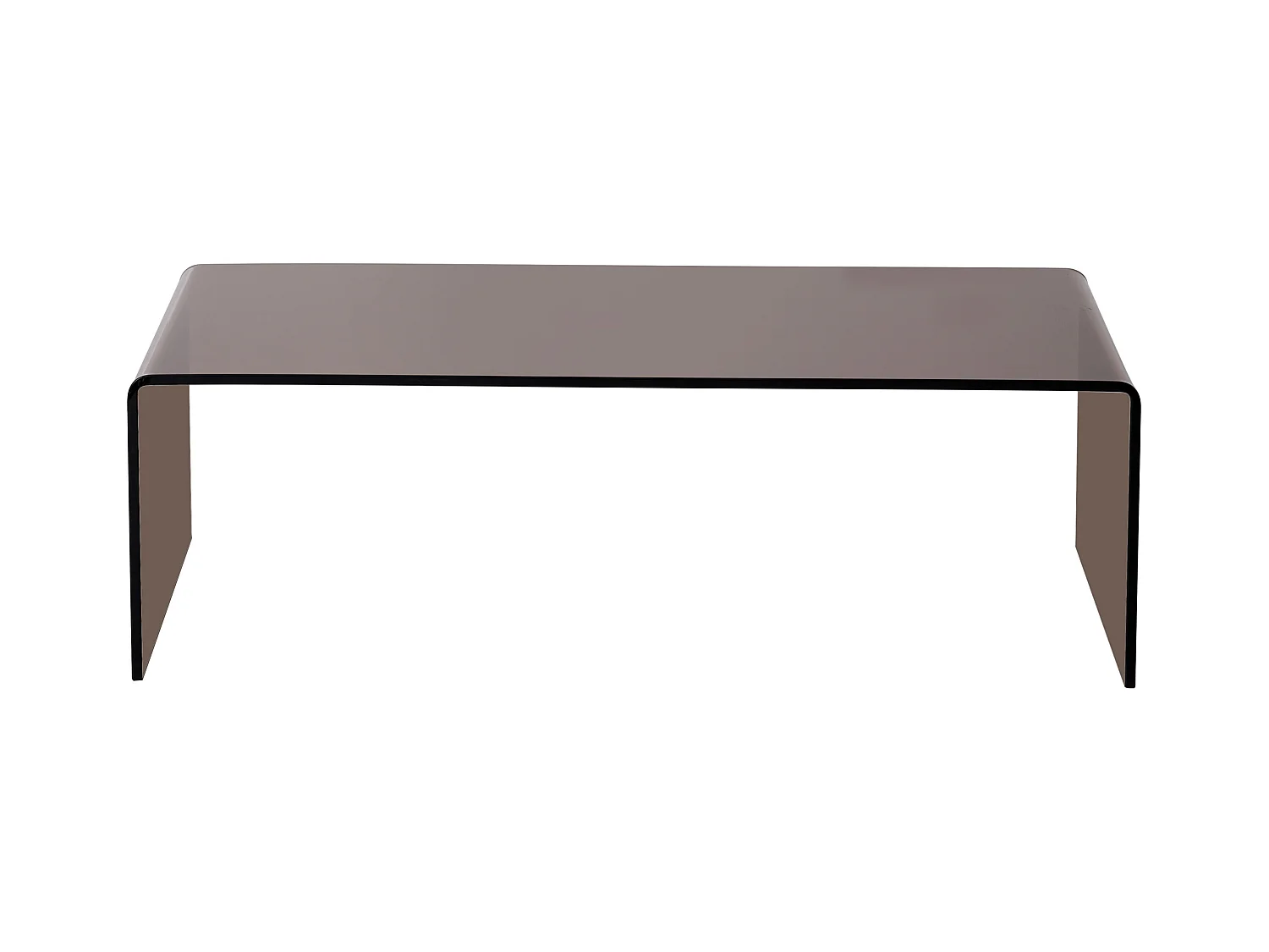 Mesa de centro de vidrio templado curvado - Marrón - ALONZO