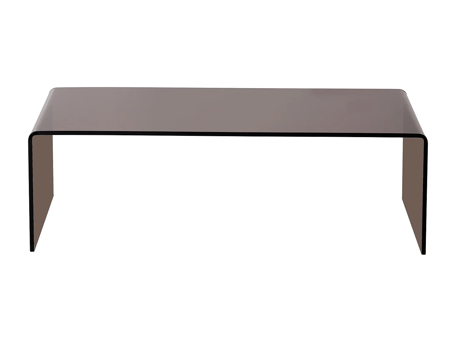 Table basse en verre trempé courbé - Brun - ALONZO