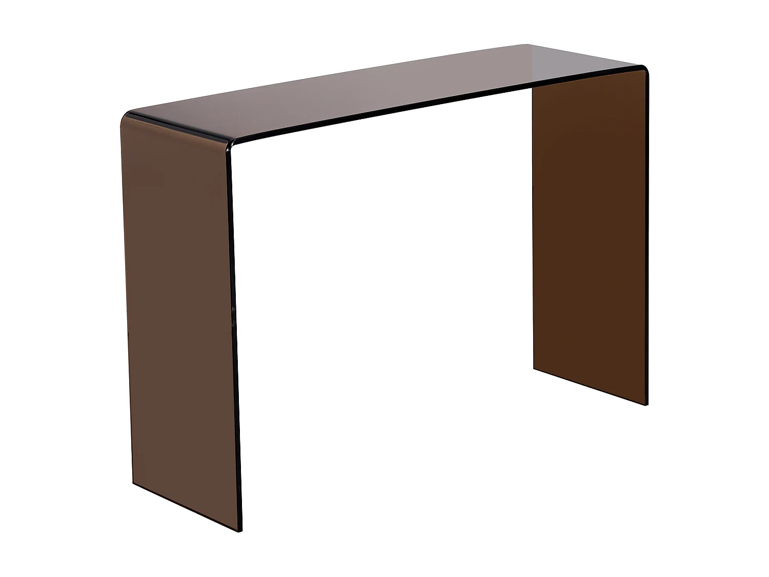 Console en verre trempé courbé - Brun - ALONZO