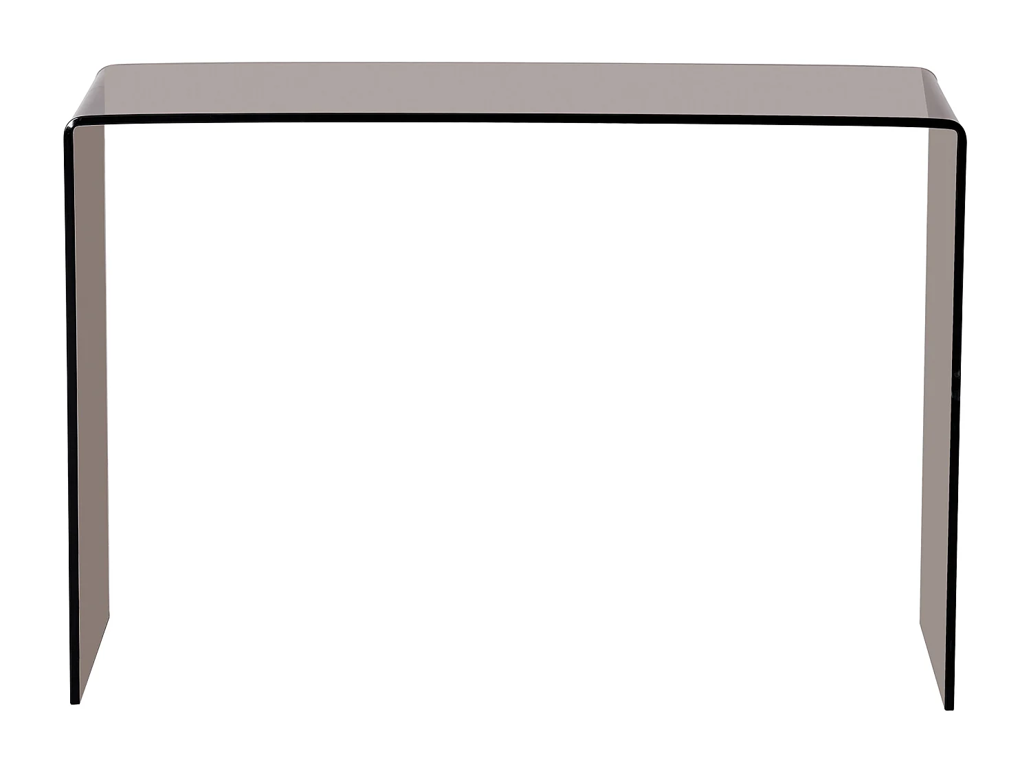 Console en verre trempé courbé - Brun - ALONZO