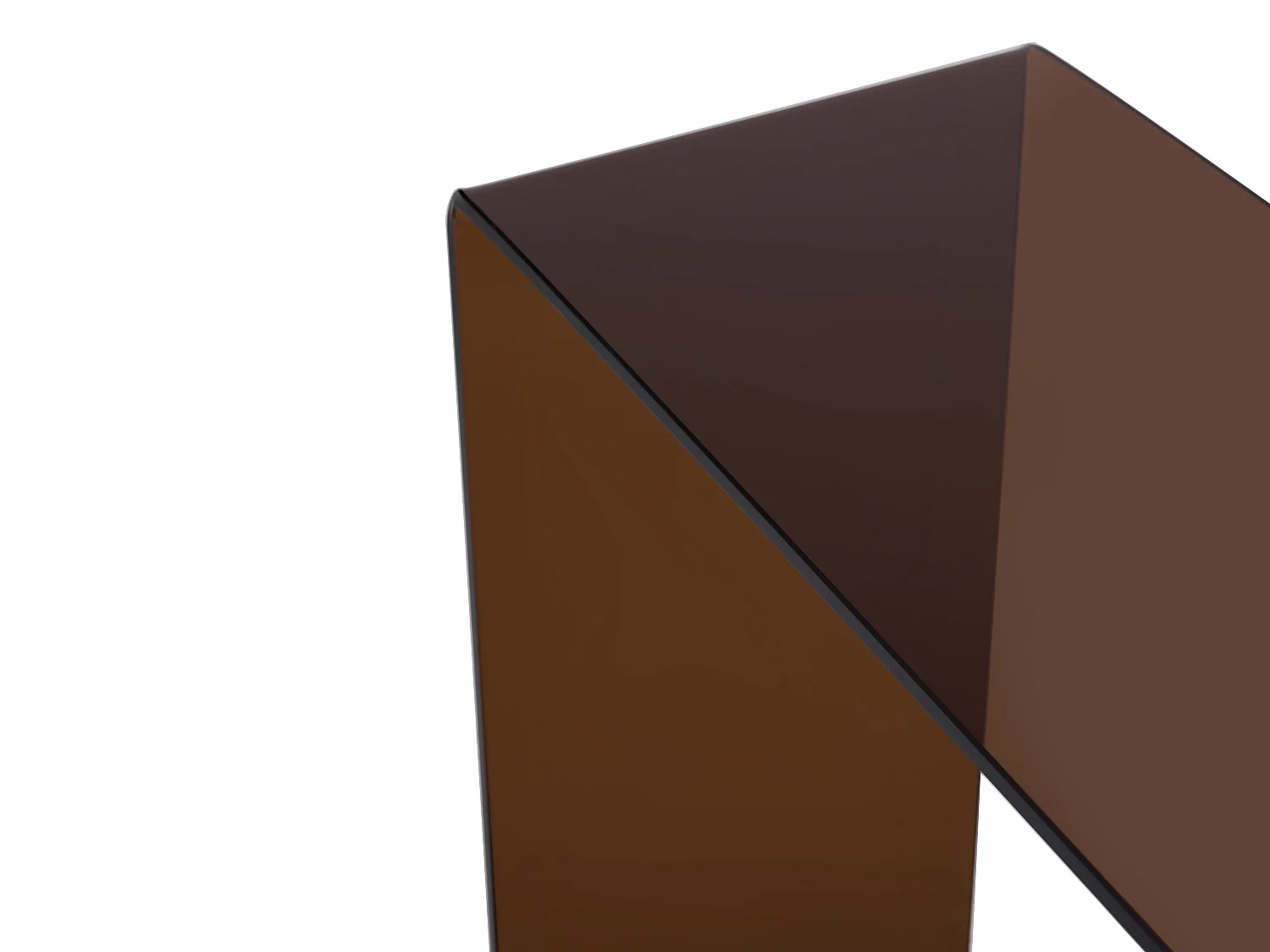 Console en verre trempé courbé - Brun - ALONZO