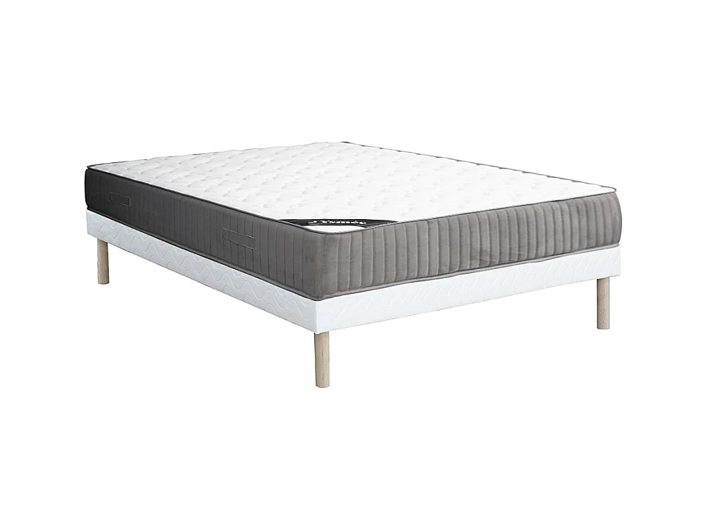 Set 140x190cm rete con giroletto + materasso schiuma HR e accoglienza lattice sp. 30cm - MALINO di YSMÉE