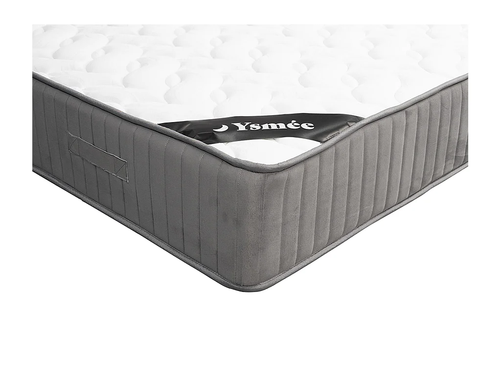 Opbevaringsseng med madras 140 x 190 cm i lys naturfarve inklusiv HR-skum og latexmadras tykkelse 30 cm MALINO fra YSMÉE