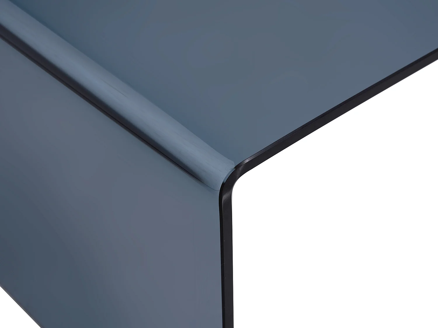 Tavolino in Vetro temperato curvo e fumé Nero - ALONZO