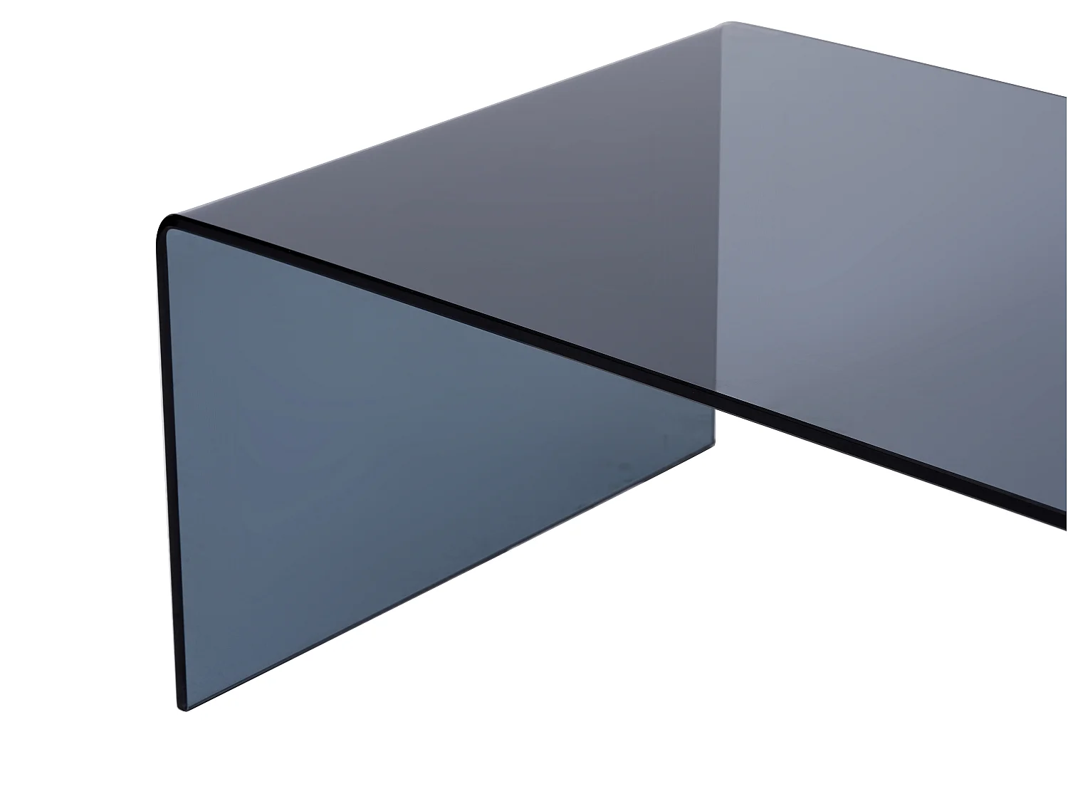 Tavolino in Vetro temperato curvo e fumé Nero - ALONZO