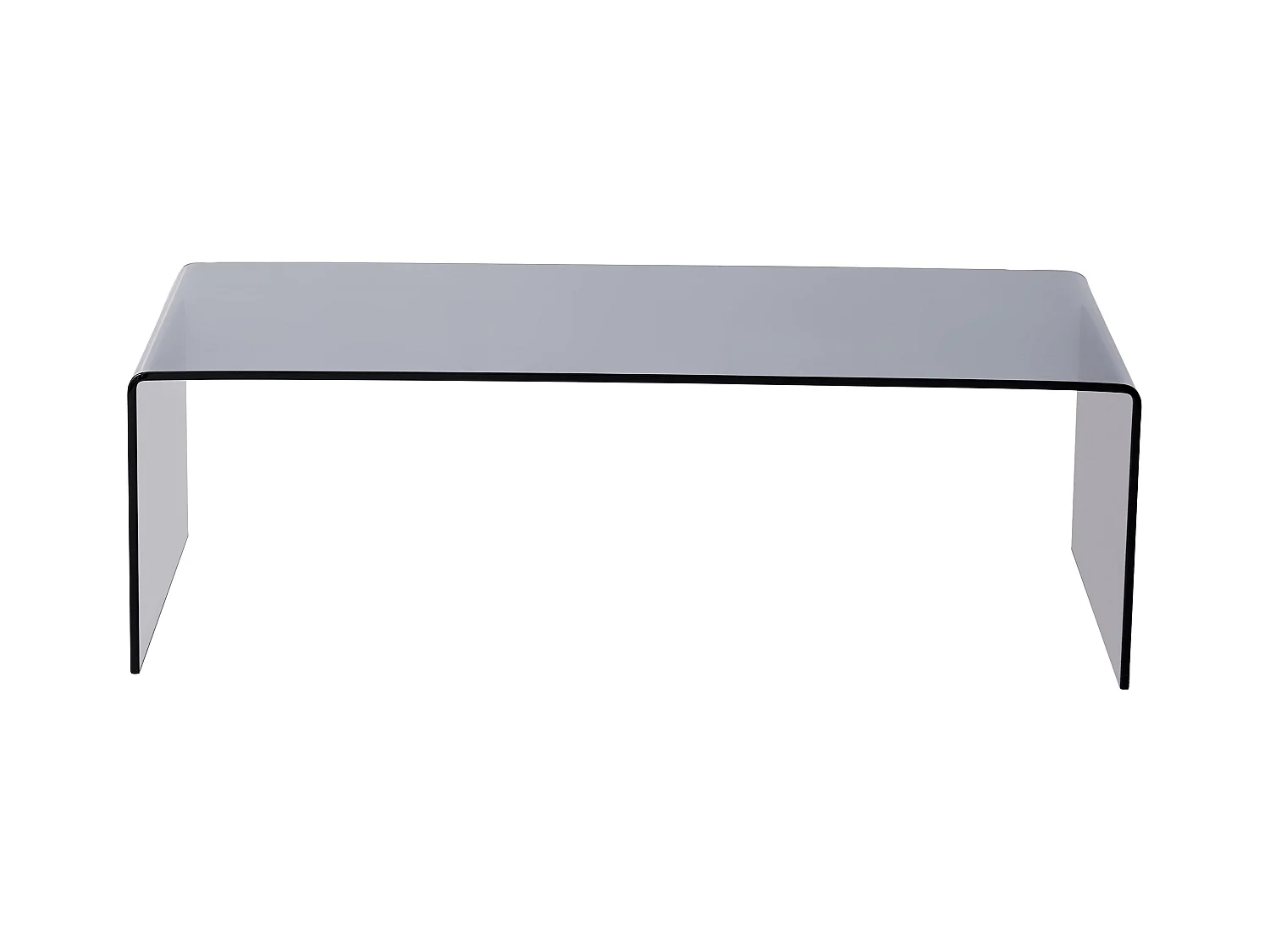 Mesa de centro de vidrio templado curvado y ahumado - Negro - ALONZO