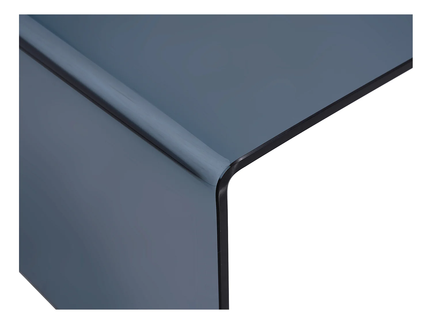 Mesa de centro de vidrio templado curvado y ahumado - Negro - ALONZO