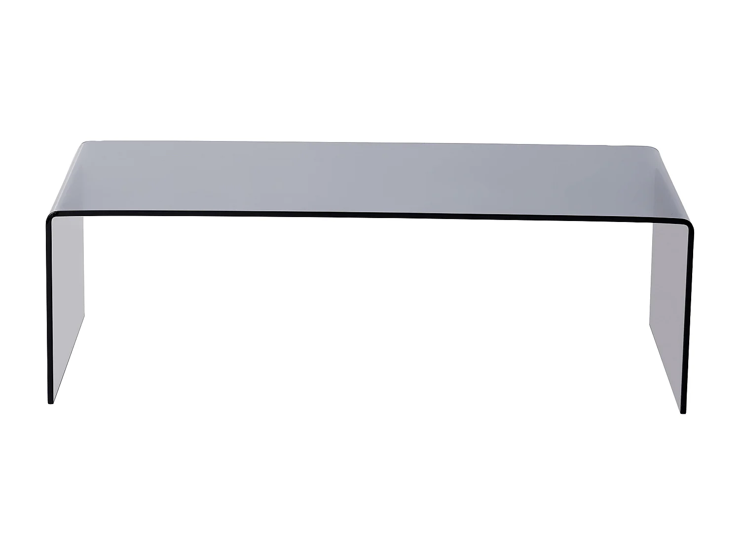 Böjt och rökfärgat härdat glasbord - Svart - ALONZO