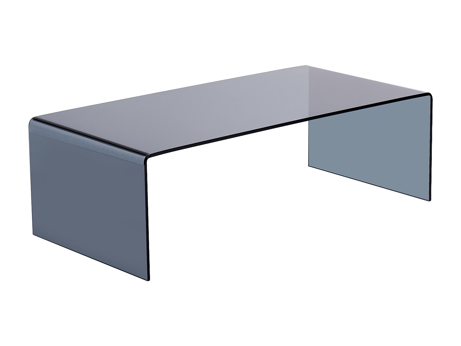 Couchtisch - gebogenes getöntes Sicherheitsglas - Schwarz - ALONZO günstig online kaufen