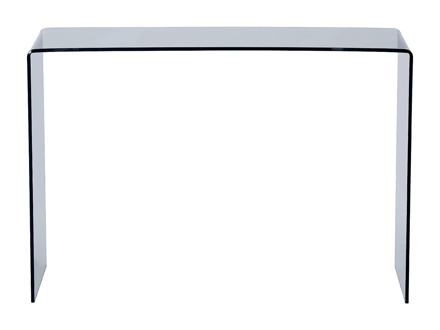 Console en verre trempé courbé et fumé - Noir - ALONZO