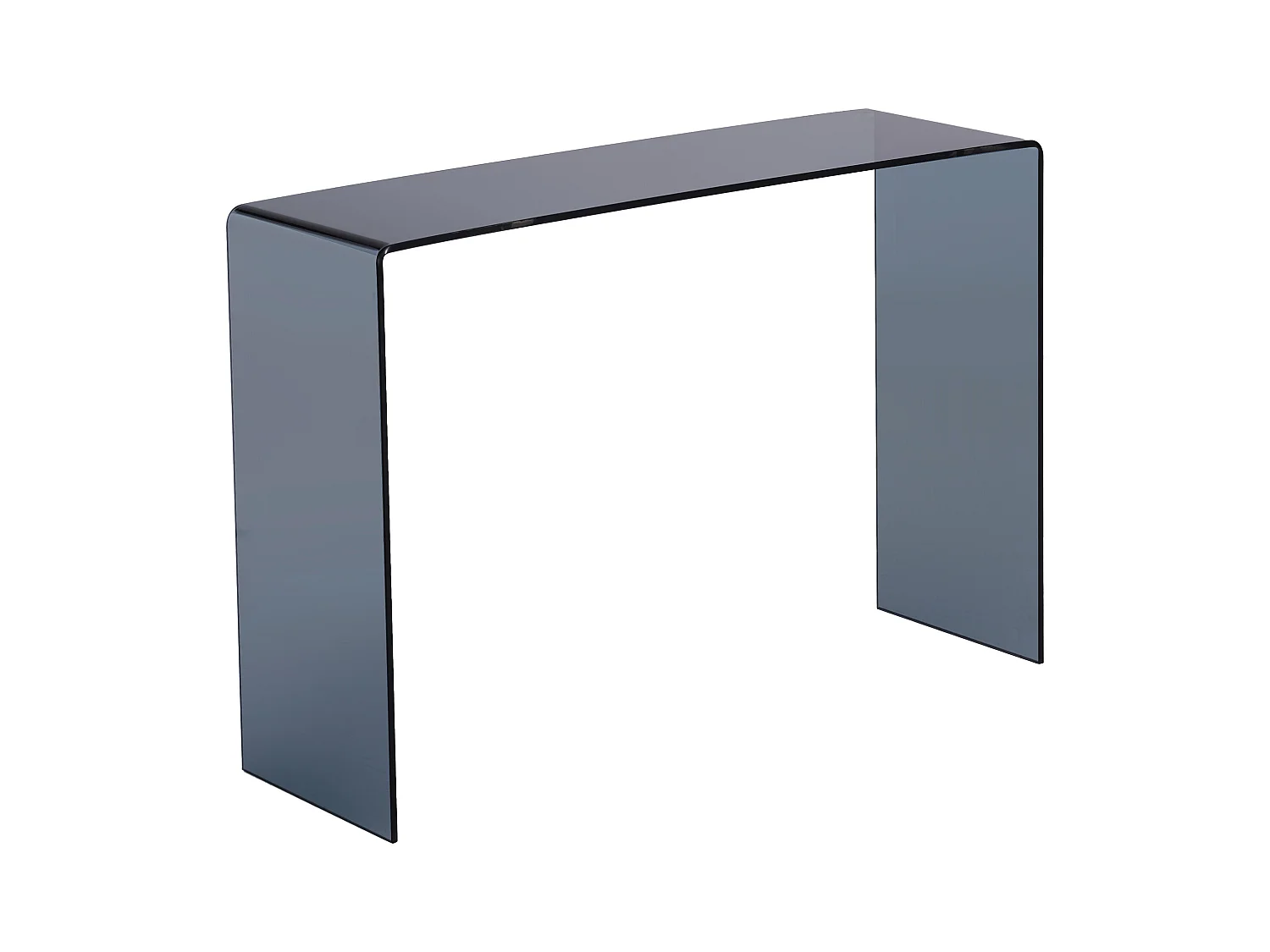 Consola de vidrio templado curvado y ahumado - Negro - ALONZO